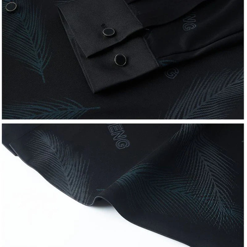 Bordeaux Noir Feather Shirt