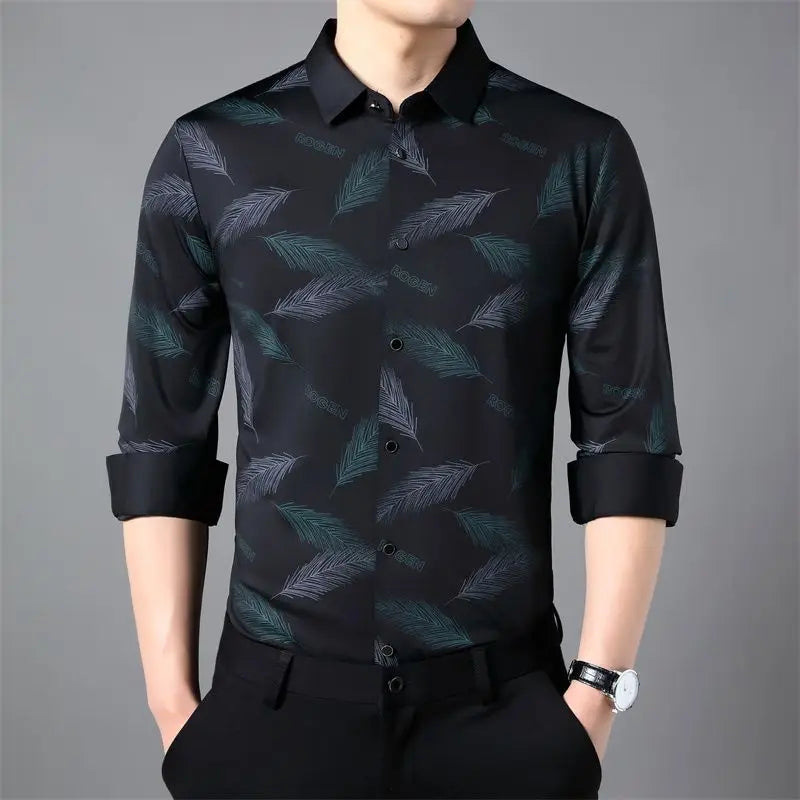 Bordeaux Noir Feather Shirt
